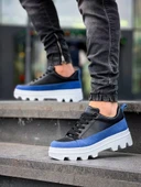 KB-056 Kuback Siyaavi Detaylı Beyaz Yüksek Taban Günlük Spor Ayakkabı thumbnail 3