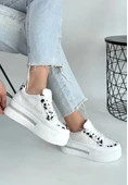 Lawin Beyaz Cilt Beyaz Simli Bağcıklı Spor Ayakkabı thumbnail 1