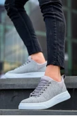 KB-X204 Kuback Gri Keten Beyaz Yüksek Taban Günlük Erkek Spor Ayakkabı thumbnail 2