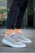 KB-X204 Kuback Gri Keten Beyaz Yüksek Taban Günlük Erkek Spor Ayakkabı thumbnail 4