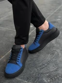 KB-X46 Kuback Siyah Sax Mavi Yüksek Siyah Taban Günlük Spor Ayakkabı thumbnail 2