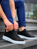 KB-X204 Kuback Siyah Keten Beyaz Yüksek Taban Günlük Erkek Spor Ayakkabı thumbnail 5