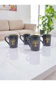 sharp&art HAYAT AĞACI TEMALI 4 KİŞİLİK RİMLİ KAHVE VE ÇAY FİNCAN TAKIMI - 3