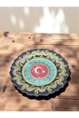 sharp&art Atatürk ve Türk Bayrağı Temalı 30 cm, El İşlemesi Çini Tabaklar, 30 cm, Özel Hediye Seçeneği thumbnail 2
