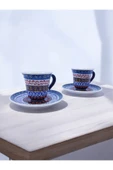 sharp&art Anneler Günü İçin Özel Tasarım,%100 El İşlemesi, 2'li Kabartma Desen Zerafet Kahve Fincan Takımı - 4