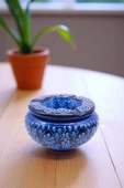 sharp&art SERAMİK KÜLLÜKLER, %100 EL İŞLEMESİ, KAPAKLI, KULLANIŞLI, DEKORATİF, 12 CM, 6 FARKLI MODEL - 1