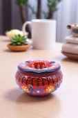 sharp&art SERAMİK KÜLLÜKLER, %100 EL İŞLEMESİ, KAPAKLI, KULLANIŞLI, DEKORATİF, 12 CM, 6 FARKLI MODEL - 5