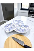 sharp&art EL İŞLEMESİ SERAMİK KAHVALTILIK,ÇEREZLİK, SOSLUK, 3 BÖLMELİ, PRATİK KULLANIM İÇİN,6 FARKLI MODEL - 2