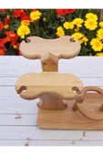 sharp&art Doğal Ahşap (KAYIN) Şişe Ve Kadeh Askısı - 7
