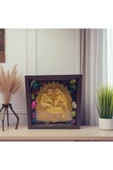 sharp&art Meryem Ana ve Kutsal Aile, Ahşap Çerçeveli, Epoksi içi Kuru Yaprak Dökümü, 4 Renk Seçeneği(17,5cm) - 1