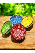 sharp&art %100 El İşlemesi Kabartma Papatya Desenli 12 Cm 4'lü Sos, Meze, Salata Kase Seti - 8
