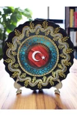 sharp&art Atatürk ve Türk Bayrağı Temalı 30 cm, El İşlemesi Çini Tabaklar, 30 cm, Özel Hediye Seçeneği thumbnail 1