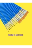 sharp&art Resim Fırçası Seti 20'li, 10 İnce Uçlu, 10 Kalın Uçlu Fırça, Suluboya, Akrilik Boyama vs. - 1