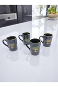 sharp&art HAYAT AĞACI TEMALI 4 KİŞİLİK RİMLİ KAHVE VE ÇAY FİNCAN TAKIMI - 4