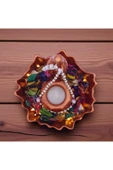 sharp&art Meryem Ana Heykelciği ve Mumluk, Kurutulmuş Yapraklar ve Led Işık ile, 4 farklı renk - 4