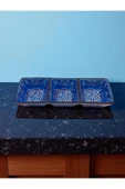 sharp&art EL İŞLEMESİ SERAMİK KAHVALTILIK,ÇEREZLİK, SOSLUK, 3 BÖLMELİ, PRATİK KULLANIM İÇİN,6 FARKLI MODEL - 2