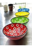 sharp&art %100 El İşlemesi Kabartma Papatya Desenli 12 Cm 4'lü Sos, Meze, Salata Kase Seti - 6