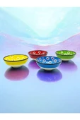 sharp&art %100 El İşlemesi Kabartma Papatya Desenli 12 Cm 4'lü Sos, Meze, Salata Kase Seti - 4