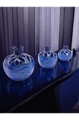 sharp&art %100 El İşlemesi, Kesme Desen ,Şamdan 3 lü Çini Nar Vazo Seti-2 Renk Seçeneği ile... - 1