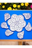 sharp&art Kahvaltı Takımı, Detaylı El İşlemesi, Kabartma Nazar Boncuğu Temalı Seramik 2 Farklı Kahvaltılık Set - 2