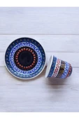 sharp&art Anneler Günü İçin Özel Tasarım,%100 El İşlemesi, 2'li Kabartma Desen Zerafet Kahve Fincan Takımı - 3