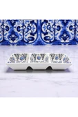 sharp&art EL İŞLEMESİ SERAMİK KAHVALTILIK,ÇEREZLİK, SOSLUK, 3 BÖLMELİ, PRATİK KULLANIM İÇİN, 6 FARKLI MODEL - 3