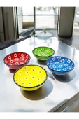 sharp&art %100 El İşlemesi Kabartma Papatya Desenli 12 Cm 4'lü Sos, Meze, Salata Kase Seti - 2