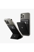 Spigen MagFit iPhone için MagSafe özellikli Kartlı Manyetik Cüzdan Smart Fold Wallet Black - AMP02746 Teşhir - 2