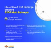 Miele Scout Rx3 Robot Süpürge 5200 mAh 14.4 V  Batarya – Orjinal Uyumlu Uzun Ömürlü, Yüksek Performans Pil - 2