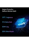 Spigen 30W GaN USB-C Adaptör Hızlı Şarj Aleti iPhone&Android&iPad&MacBook Type-C PE2008 White Outlet - 4
