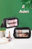 Porsima 3140 2li Şeffaf Seyahat Ve Makyaj Çantası Su Geçirmez Organizer Washbag Şeffaf thumbnail 1