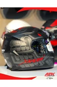 Sway 820 Xamurai Fullface Kask Motosiklet Kaskı Tam Kask Gümüş Vizörlü Kasklar thumbnail 3