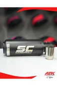 ATK SC Project Egzoz Universal Motosiklet Egzozu Tüp Egzoz Siyah - 3