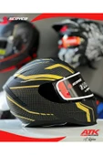 Scoyco 869 Blade Fullface Kask Motosiklet Kaskı Tam Kask Altın Detaylı Kask thumbnail 2