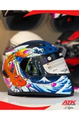 Sway 820 Dakar 5 Fullface Kask Motosiklet Kaskı Tam Kask Gümüş Vizörlü Kasklar thumbnail 2