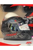 Sway 820 Xamurai Fullface Kask Motosiklet Kaskı Tam Kask Gümüş Vizörlü Kasklar thumbnail 2