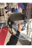 Uygun Motor Motorsiklet Yazlık Yarım Kask 1 Sınıf Kalite Parlak Siyah thumbnail 3