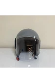 Motosiklet Yarım Kask Gri Kırılmaz thumbnail 2