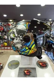 Sway SW765 Mat Black Yellow Blue Kong Açık Yazlık Kask (GÜNEŞ GÖZLÜKLÜ) thumbnail 2