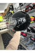 Motosiklet Yarım Kask İthal Parlak Siyah thumbnail 1