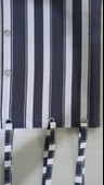 CEYLAN Home Balkon Perdesi Kuş Gözü Ölçü Seçenekli Gri Beyaz Çizgili - 1