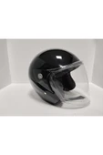 Leos -YARIM KASK ITHAL-PARLAK SİYAH RENK-YAZLIK KASK- thumbnail 3