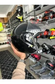Motosiklet Yarım Kask İthal Parlak Siyah thumbnail 3