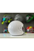 ATK Motosiklet Yarım Kask İthal A Kalite Beyaz thumbnail 4