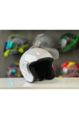 ATK Motosiklet Yarım Kask İthal A Kalite Beyaz thumbnail 3