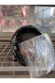 Uygun Motor Motorsiklet Yazlık Yarım Kask 1 Sınıf Kalite Parlak Siyah thumbnail 6