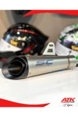 ATK SC Project Egzoz Universal Motosiklet Egzozu Tüp Egzoz Keskin Model Gümüş - 1