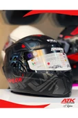 Sway 820 Xamurai Fullface Kask Motosiklet Kaskı Tam Kask Gümüş Vizörlü Kasklar thumbnail 1