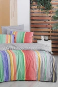Moretti Multicolour Çift Kişilik %100 Pamuk Fancy Poplin Nevresim Takımı - 4
