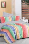 Moretti Multicolour Çift Kişilik %100 Pamuk Fancy Poplin Nevresim Takımı - 1